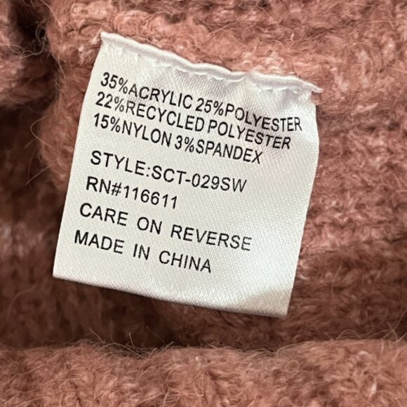 Anthropologie Self Contrast NWT Small Cable Knit Cropped Sweater Blush Pink - Picture 10 of 10